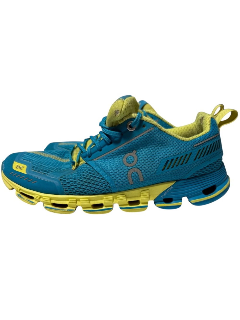 On Cloud Cloudflyer Blue/ Yellow Maui/ Lemon Running Shoes Womens Size 6.5 - Picture 2 of 7